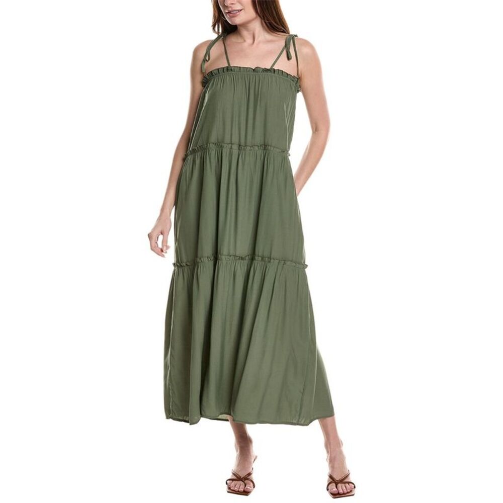 Maison Maar Womens  Tiered Midi Dress, Green